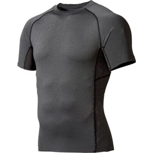 Men Compression Wear Under Base Layer Tops Tight Sports Short Sleeve T-Shirts 2021