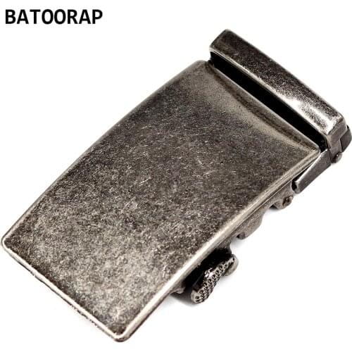 New 2021 Mens Belt Buckle Automatic Wearable Vintage Gray Metal Click Buckles Durable Fits In 3.5 CM Ratchet Belt Business
