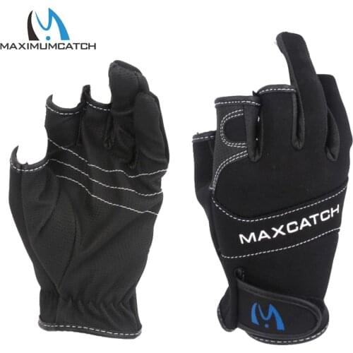 Maximumcatch Anti Slip Fishing Gloves 3 Cut Finger Gloves Outdoor Sports Slip-resistant Fishing Gloves