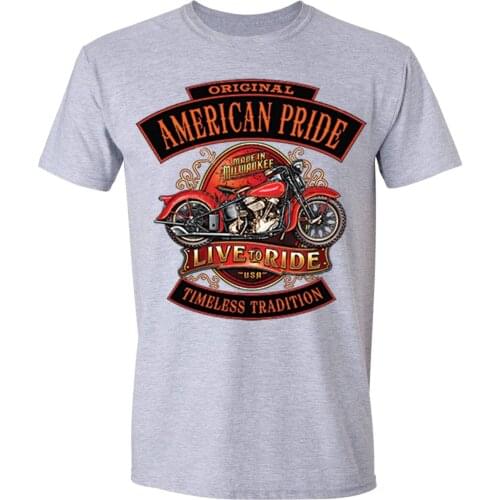 MenS Lastest 2019 Simple Style American Pride T-Shirt Live To Ride Motorcycle Milwaukee Route 66 Bikerche Guevara T Shirt