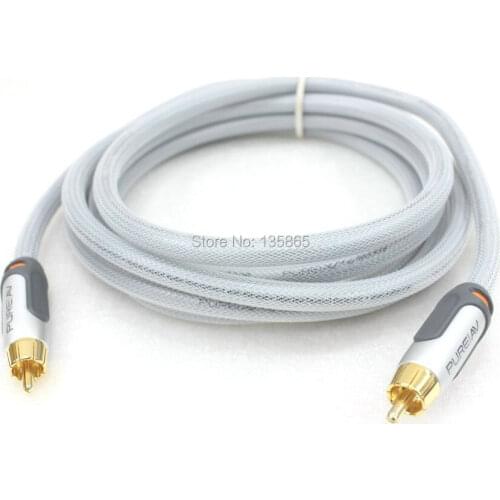 ORIGINAL AV50100EA08 Pure-AV Silver Series Digital Coaxial Audio Cable High Quality RCA (M) - RCA (M) - 2.4 m - Quad Shielded