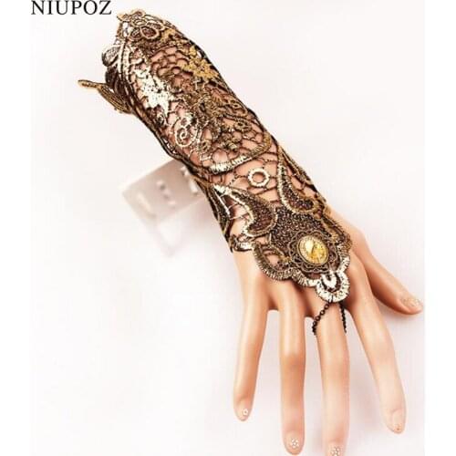 Fashion Sexy Women Female Short Half Finger Gloves Fashion Sexy Lady Retro Lace Driving Fingerless Gloves No fingers Glove G214