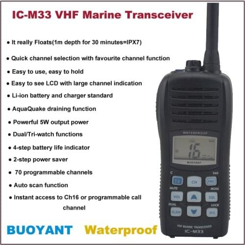 BUOYANT Waterproof IC-M33 VHF Marine Transceiver