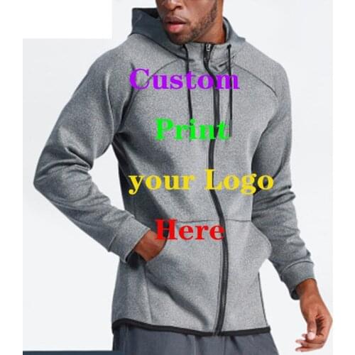 Customize Clothes Custom Hoddy Logo Text heat Print Men Personalized Team Customize training outdoor Sweatshirt zipper