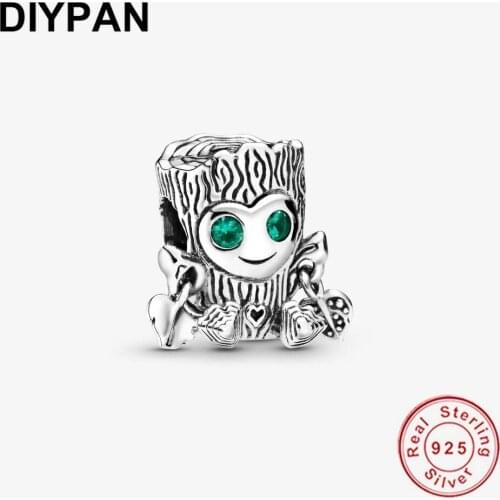 Fit Original Pandora Bracelet Charm 925 Sterling Silver Sweet Tree Monster Charm Pendant Bangle Women DIY Jewelry Berloque