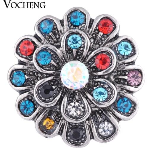 Vocheng Snap Charms 18mm Wildflower Love Snap Button 3 Colors Vintage Jewelry Vn-1098