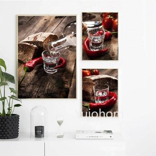 Wheat Bread and Chili Canvas Painting Posters And Prints Wall Art Pictures For Kitchen Baking Coffee Shop Wall Art Home Decor