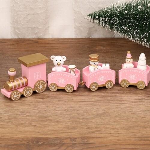 Wooden Christmas Train Ornament Christmas Decoration For Home Santa Claus Gift Toys Crafts Table Deco Navidad Xmas 2022 New Year
