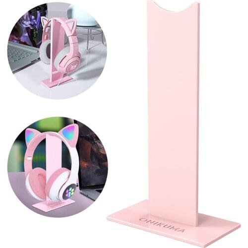 Pink Cat Wireless Headphones Holder Rack Gaming Headset Stand Support Gamer Helmet Hanger Girls Bluetooth Earphone Table Shelf