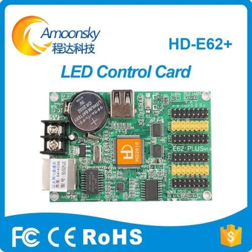 Shenzhen factory price high resolution rental led display usage huidu control card hd-e62plus hd-e62