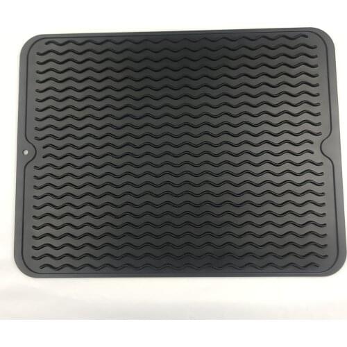 Silicone Draining Mat Household Portable Anti-Slip Draining Pad Bowl Dish Table Mat for Kitchen Sink