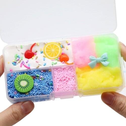 DIY Slime Colorful Mixing Fruit Lemon Squishy Anti Stress Foam Ball Candy Plasticine Supplies Slime Fluffy Toys