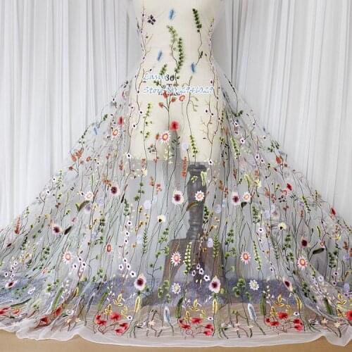 Hot sale Plants Flowers encryption Wedding dresses Embroidery lace Soft drape DIY FOREST Dress good quality X0004