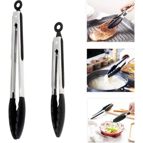 Heat-Resistant Kitchen Tong Silicone Non-Slip Salad Bread Clip Non-Stick Bbq Grilling Tong with Joint Lock Kitchen Accessories
