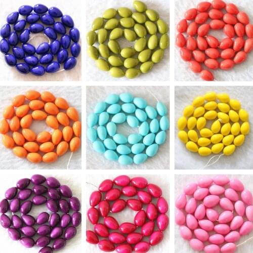 High quality multicolor baking paint glass 5*7mm waterdrop teardrop women charming diy loose beads 15inch B1082
