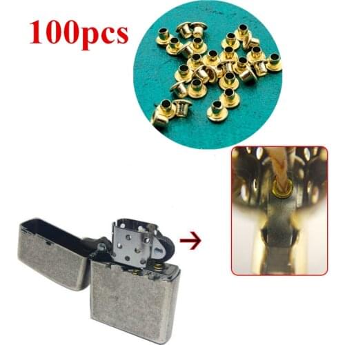 100pcs/Lot Golden Eyelet Cam Rivets For ZP Zorro Kerosene Lighter Universal Repair Service Inner Parts DIY Replacement Wholesale
