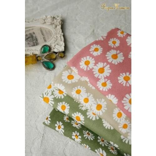 ZENGIA 50*145cm Daisy Flower Thin Canvas Fabric For Home Textile Sewing Diy Tablecloth/Bag/Cushion/ Sofa Cover Curtain Clothes