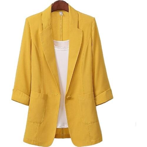 2020 New Women Cotton and Linen Blazer Korean Loose Fashion Small Suit Jacket Plus Size 4XL Female Suit Coats Spring Clothes 349