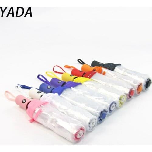 YADA Sun And Rainy Automatic Umbrella Transparent Three Folding Parasol Umbrella For Womens Fold Windproof Umbrellas YS210034