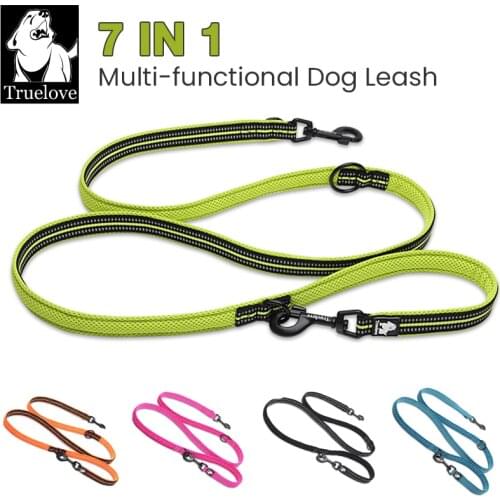 7 In 1 Multi-Function Adjustable Dog Lead Hand Free Pet Training Leash Reflective Multi-Purpose Dog Leash Walk 2 Dogs