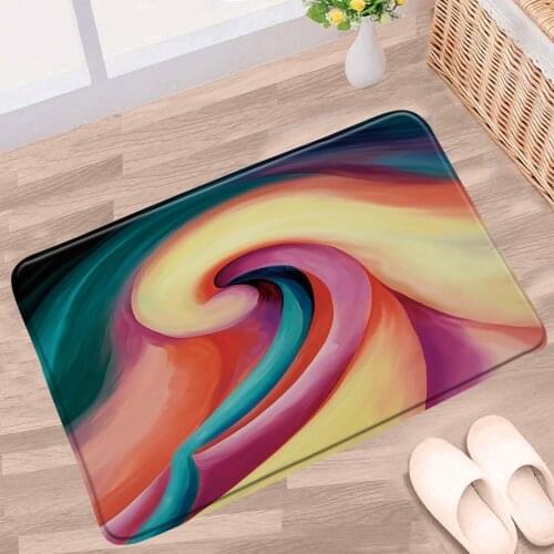 Abstract Modern Art Color Doormat Bathroom Carpet Anti-Slip Kitchen Mat Floor Decor Door Bedroom Entrance Rugs Toilet Bath Mats