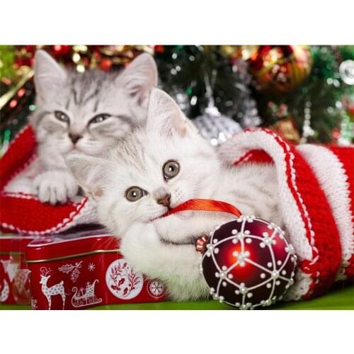 DIY 5D Diamond Painting Cat Mosaic Art Full Square Diamond Embroidery Animal Cross Stitch Kits Christmas Home Decor