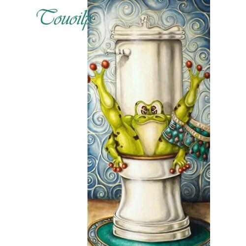 TOUOILP Full Square/Round Drill 5D DIY Diamond Painting "Frog toilet" 3D Embroidery Cross Stitch Mosaic Home Decor Gift