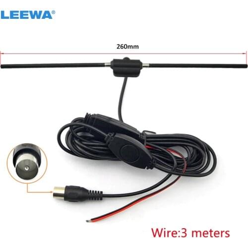 LEEWA 1pc Car IEC Plug Active Antenna With Built-in Amplifier For Digital TV Car Antenna #CA911