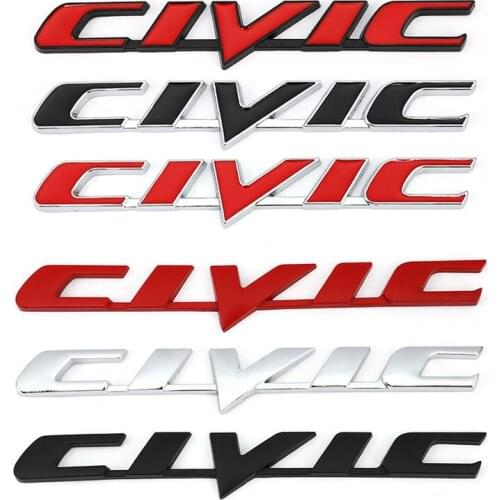 Car 3D Metal Emblem Badge Sticker for Honda Civic Car Rear Tail Trunk Letter Logo Stickers Decals Auto Accessories Car Styling
