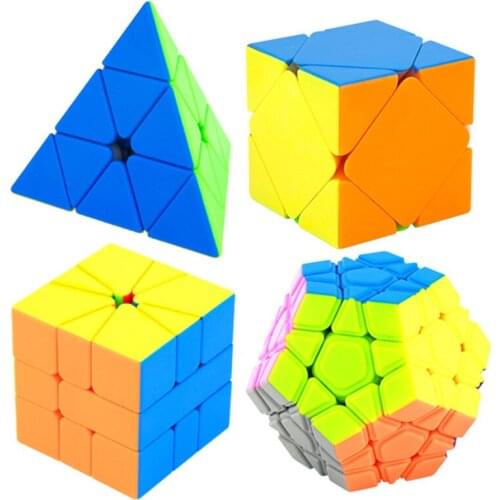 Moyu Meilong 4pcs Set Skew Pyramid SQ1 Megaminx Puzzle Set WCA Official Competition Magico Speed Cubes Puzzles Toys For Children