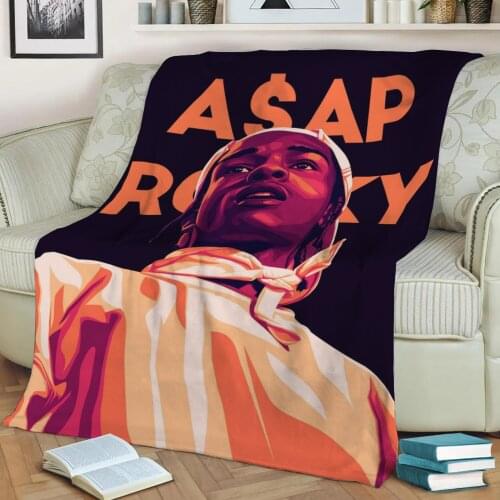 ASAP Rocky 3D Print Plush Blanket Throw On Sofa Home Decor Soft Warmth Washable Nap Blanket Dropshipping