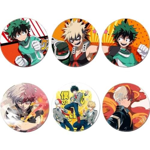 Anime My Hero Academia Brooch Pin Badge Round Acrylic Badge Collectible Button Badges Cosplay Prop Bag Costume Decor Accessories