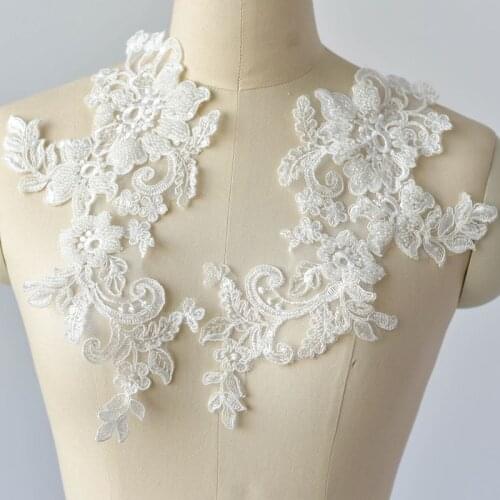 Applique Lace French Lace Wedding Dress Applique DIY Bridal Headdress Ivory Lace Collar Lace Fabric