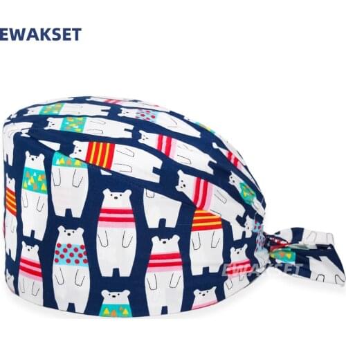 Women and men medical accessories surgical cap women for long hair surgical cap cat scrubs hat uniforms surgery cap nursing cap