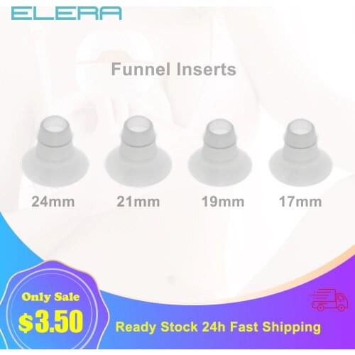 ELERA 17/19/21/24mm Breast Pump Funnel Inserts Plug-in Different Caliber Size Converter Small Nipple Horn Adapter