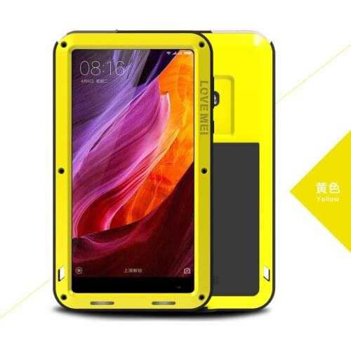 LOVE MEI for Xiaomi Mi Mix Powerful Mobile Case Metal + Silicone + Tempered Glass Xiomi MiMix Dropproof Shockproof Protect Cover