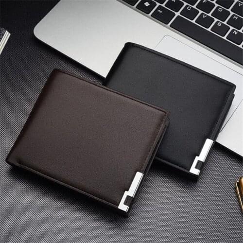 Multi-Card Mens Wallet Pu Leather Double Fold Short Wallet Casual Close-fitting Money Card Holder Clutch Purse Bag 20#47