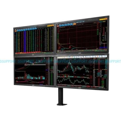 Desktop Quad Heavy Monitor Mount Display Stand four Screens Arm LCD Stand Fit for 10"-30" Max Support 10KG Per Arm D1Q