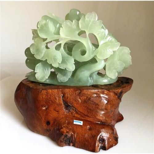 Natural xiuyu jade A HandCarved flower jadeite jade green jade pendant jade ornaments and crafts jewelry jade necklaces womanmen