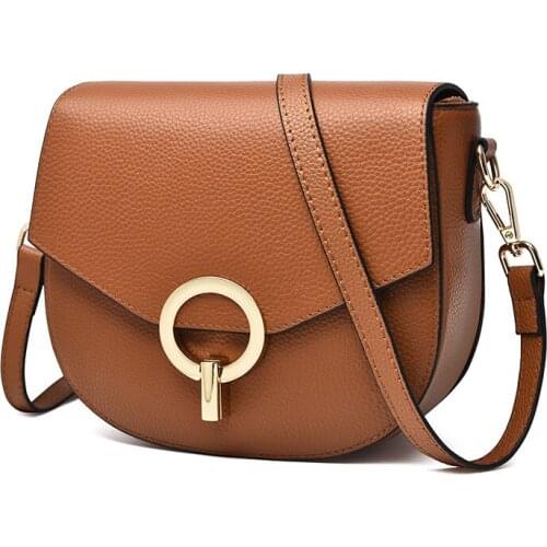 2020 New Shoulder Bag Womens Korean-Style Fashion Womens Leather Bags Full-Grain Leather Womens Mini Messenger Bag