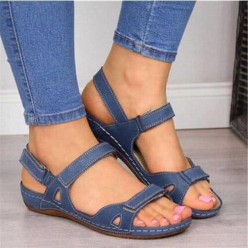 2020 New Women Sandals Soft Three Color Stitching Ladies Sandals Comfortable Flat Sandals Open Toe Beach Shoes Woman Footwear