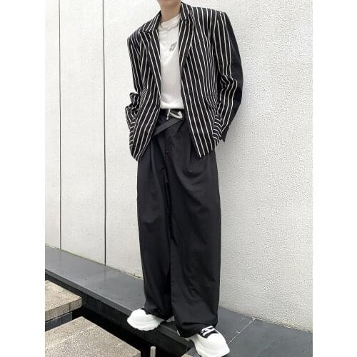 2021 new mens fashion brand stripe suit suit youth popular autumn loose casual business slim jacket