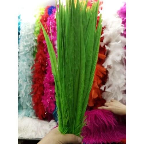 Wholesale perfect 500pcs high quality natural female Pheasant feathers 16-18inch/40-45cm Decorative diy pure green