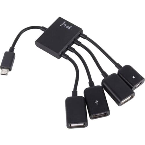 OTG 3/4 Port Micro USB Power Charging Hub Cable Spliter Connector Adapter For Smartphone Computer Tablet PC Data Wire