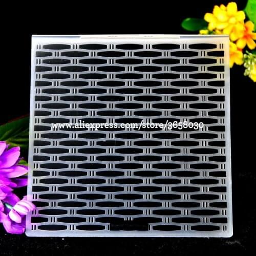Brick Grain Plastic Embossing Folder For Scrapbook DIY Album Card Tool Plastic Template 15.2x15.2cm 8071006