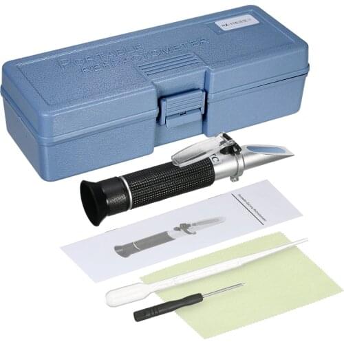 Portable Handheld ATC Alcohol Refractometer Liquor Volume Percent Tester with 0-80% Measuring Range Alcohol meter refratometro