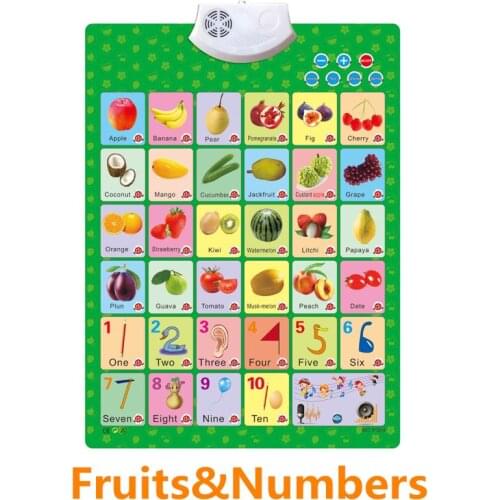 Drop Ship. Electronic Interactive Alphabet Wall Chart, Talking ABC & 123s & Music Poster