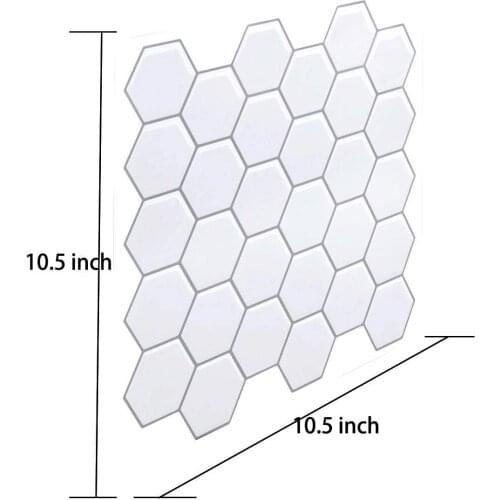 Peel and Stick Self Adhesive Removable Stick On Kitchen Backsplash Bathroom 3D Wall Sticker Hexagon Tiles in special-shaped