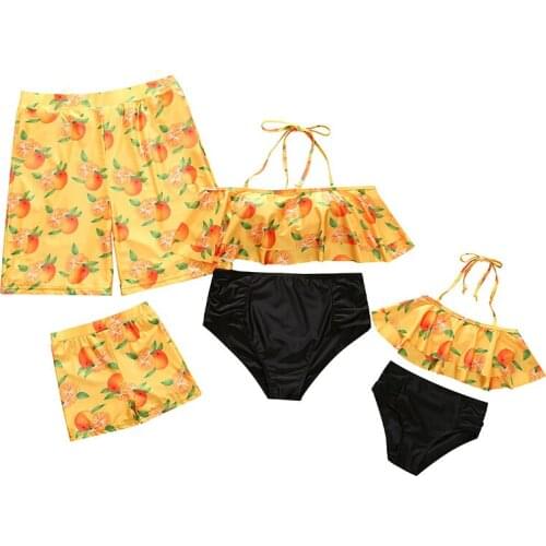 Family Matching Swimsuit Beach Holiday Mom Daughter Dad Son Swimwear Shorts Girl Boy Men Women Couples