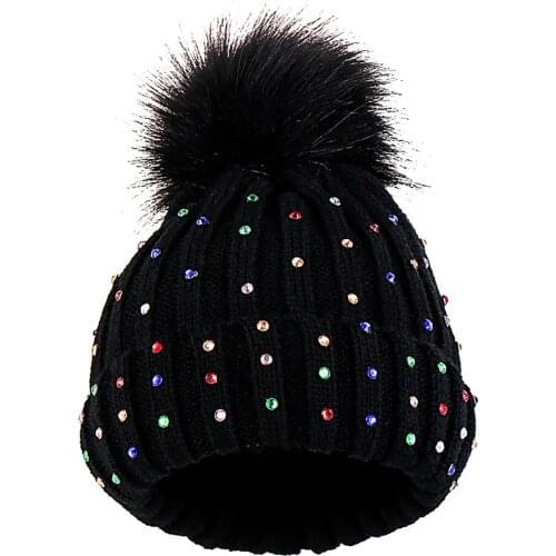 Toddler Children Baby solid color cotton Knitting Wool Hemming Hat Keep Warm Winter for boys and girls Cap L1203